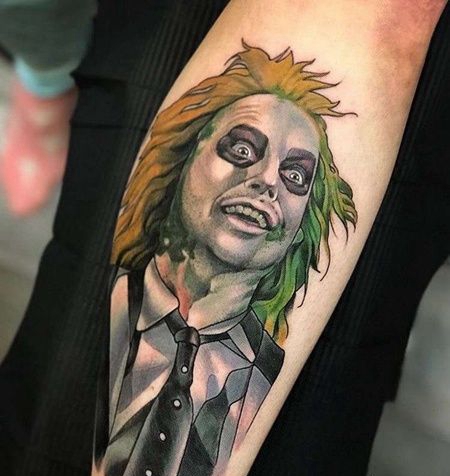 New School小腿小丑纹身图案