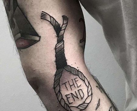 New School腿绳索纹身图案