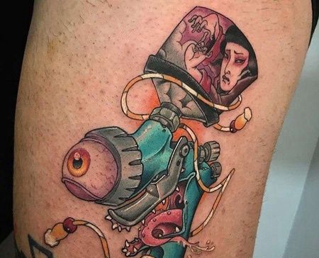 New School大腿纹身机纹身图案