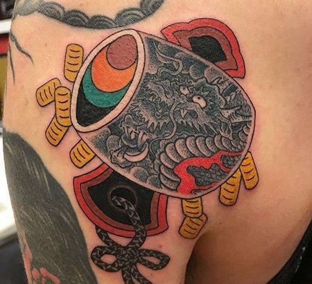 日式后肩龙纹身图案