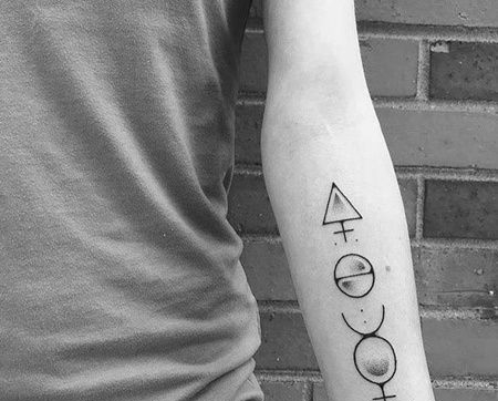 小清新小臂符号纹身图案