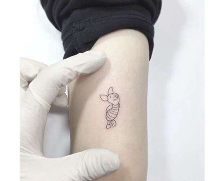 小清新小臂小猪纹身图案