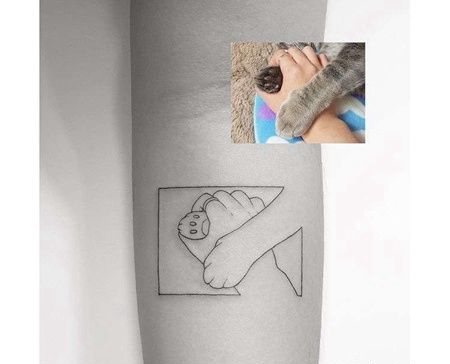 小清新小臂手猫爪纹身图案