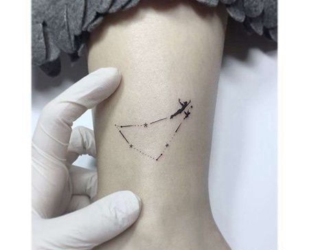 小清新小腿星星纹身图案