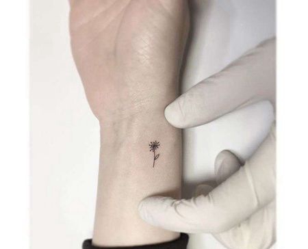 小清新手腕蒲公英纹身图案