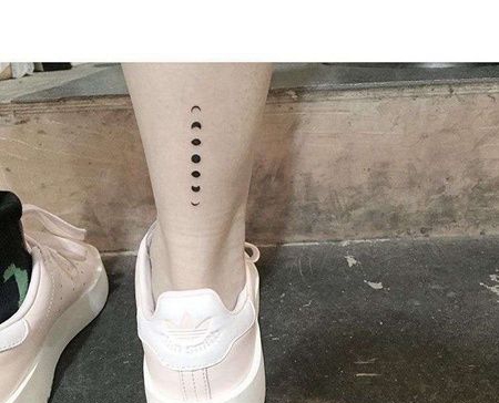 小清新小腿月亮纹身图案