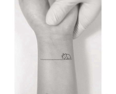 小清新手腕恐龙纹身图案