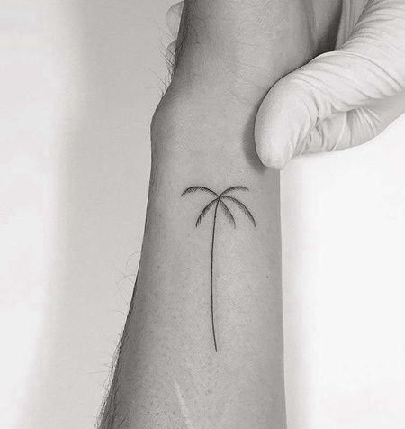 小清新小臂椰子树纹身图案