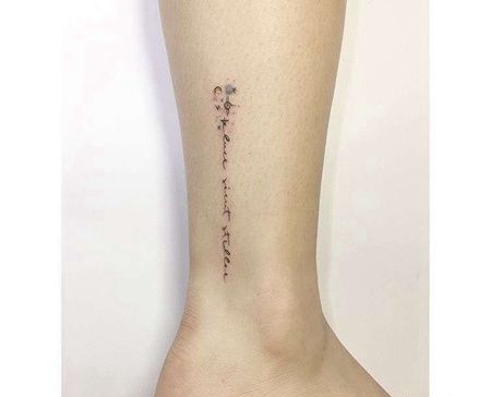 小清新小腿字母纹身图案