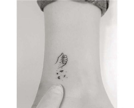 小清新脚踝手星星纹身图案