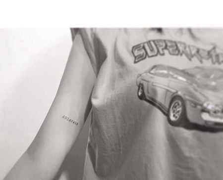 小清新大臂数字纹身图案