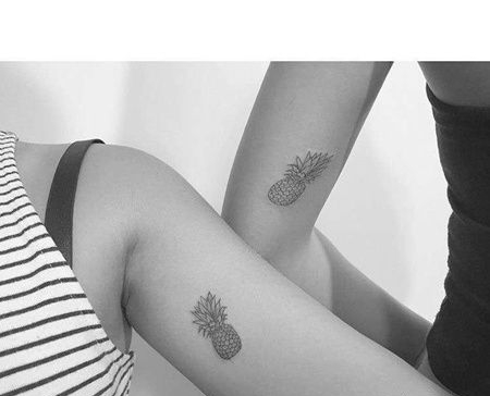 小清新大臂菠萝纹身图案