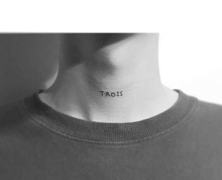 小清新脖子字母纹身图案