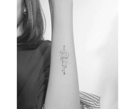 小清新小臂几何纹身图案