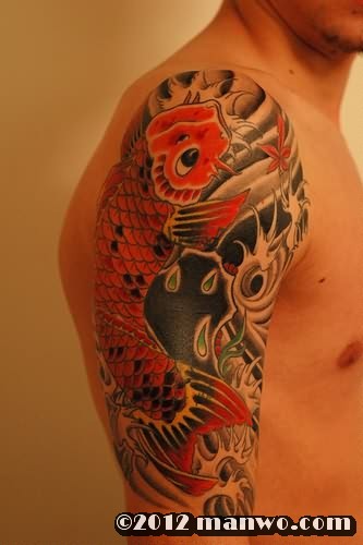 吉祥物 漂亮的鲤鱼纹身