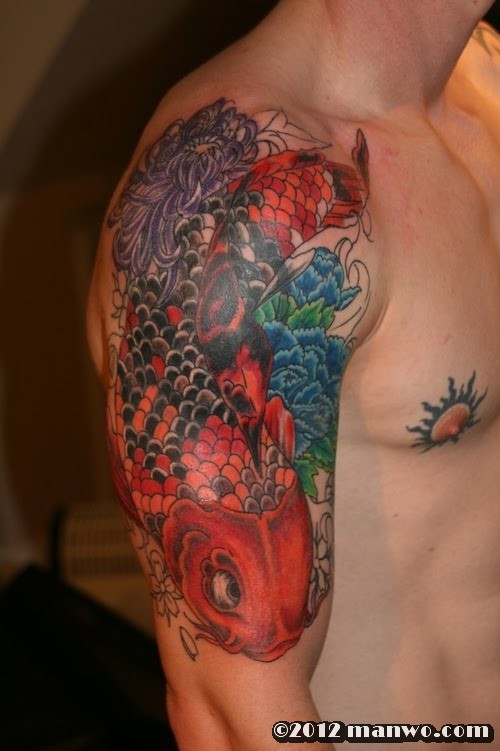 吉祥物 漂亮的鲤鱼纹身