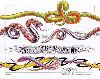 臂环纹身图案:臂环腰花蛇纹身图案图片