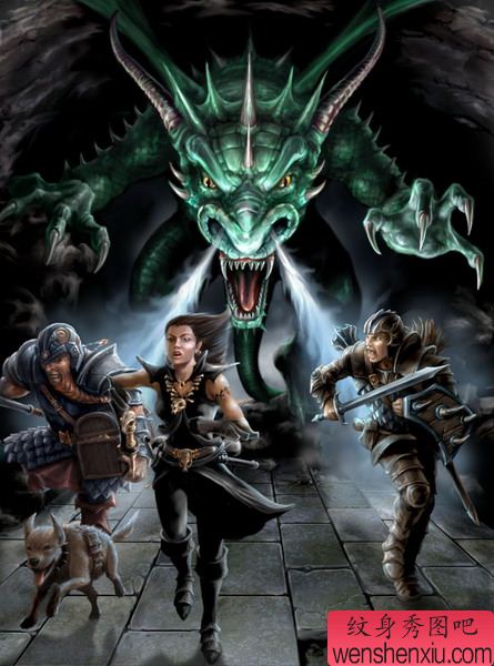 欧美龙纹身图案图片