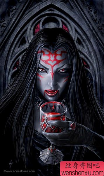 美女吸血鬼纹身图案图片