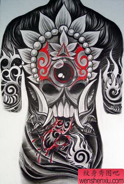 满背纹身图案图片