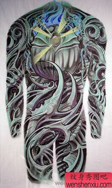 欧美纹身图案:满背欧美纹身图案图片