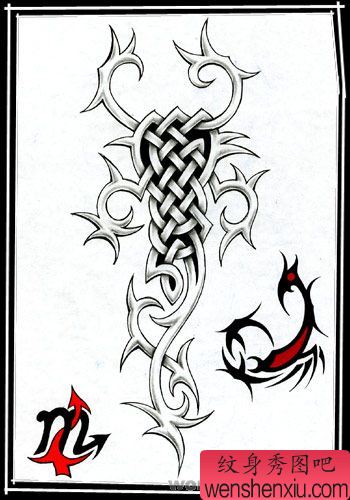 蝎子纹身图案:星座蝎子纹身图案图片