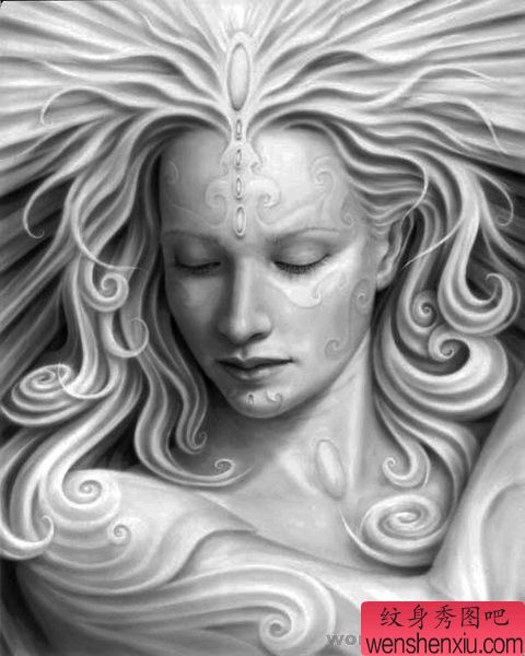 纹身520图库:美女天使纹身图案图片