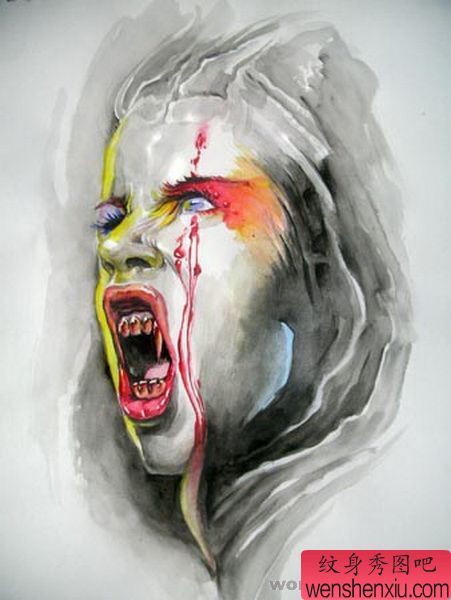 吸血鬼纹身图案:吸血鬼纹身图案图片