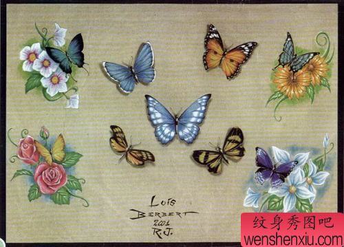 纹身图案:蝴蝶纹身图案图片
