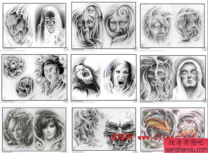 欧美纹身图案：欧美吸血鬼纹身图案图片