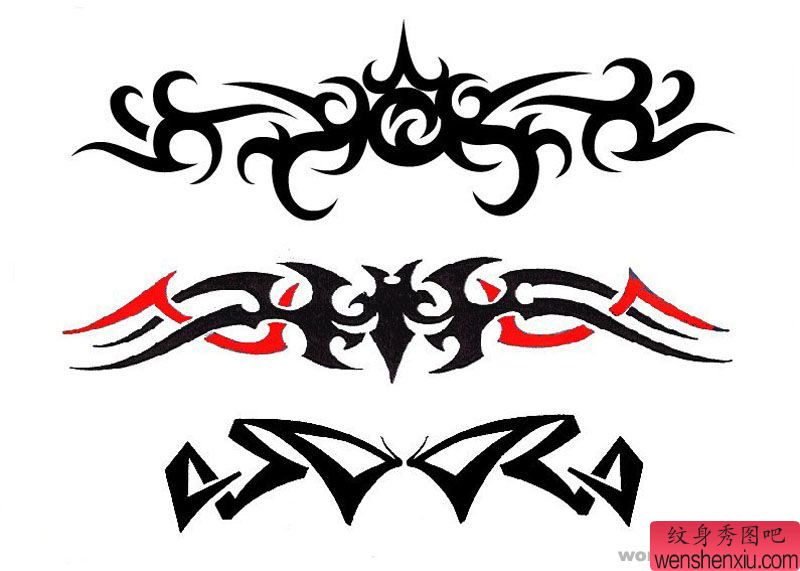 一组适合纹在腰部或者大臂臂环的图腾纹身图案图片