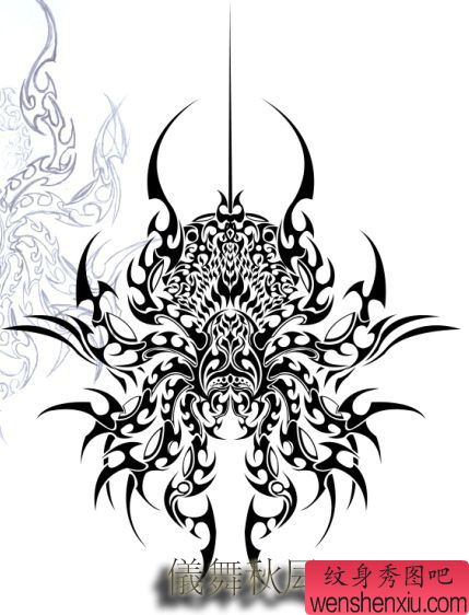 蝎子纹身图案：蝎子图腾纹身图案图片