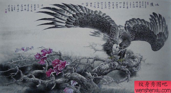 纹身图案:老鹰纹身图案图片