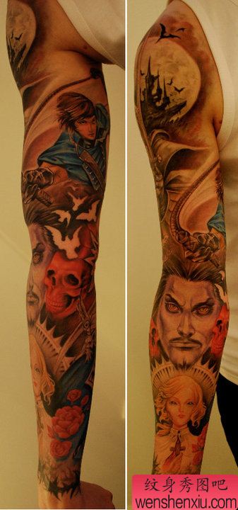 花臂纹身图案:欧美花臂纹身图案图片