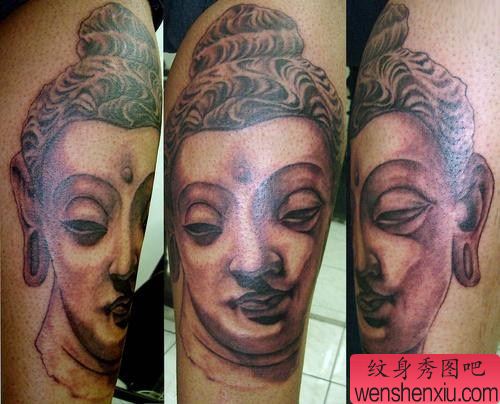 佛纹身图案:腿部佛纹身图案图片