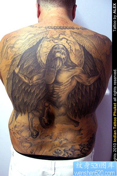 满背死神纹身图案