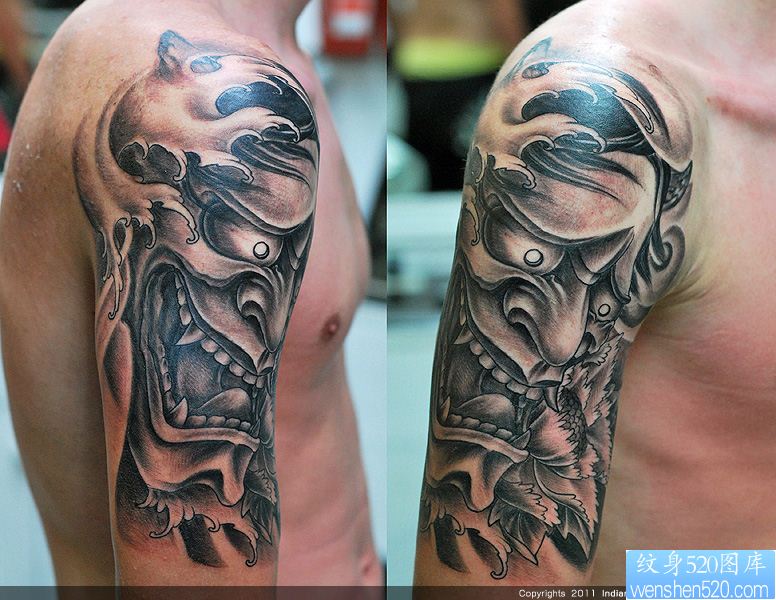 大臂般若纹身图案