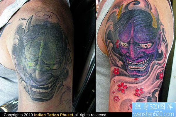 大臂般若纹身图案