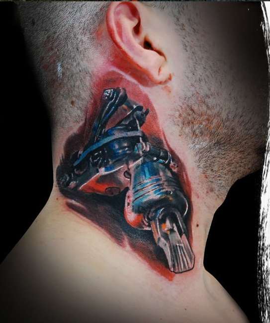 颈部纹身机纹身图案