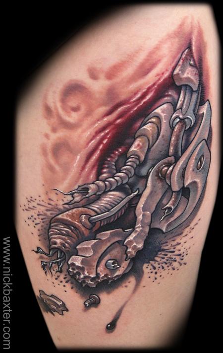 纹身520图库介绍欧美撕皮铁链纹身图案