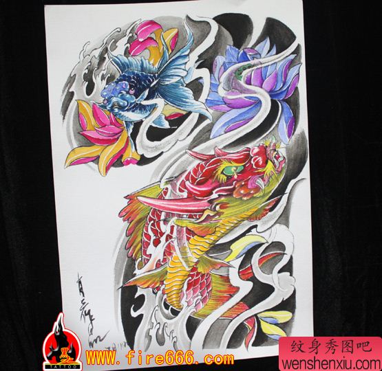 半胛鳌鱼纹身图案