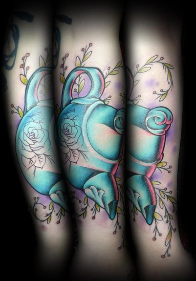 手部茶壶纹身图案