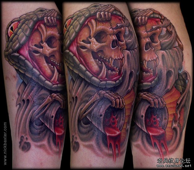 纹身520图库:超酷的骷髅纹身图案