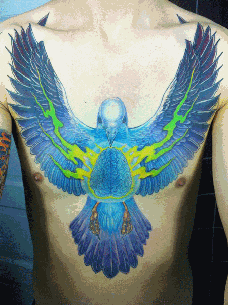 帅气的前胸老鹰纹身图案图片