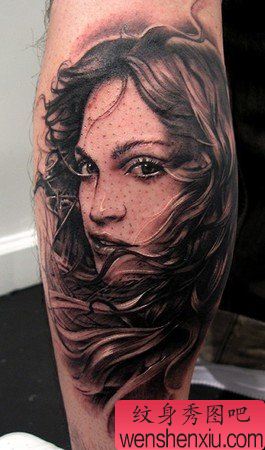 美女性物肖像纹身图案