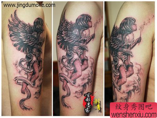 纹身520图库:可爱天使刺青图案图片