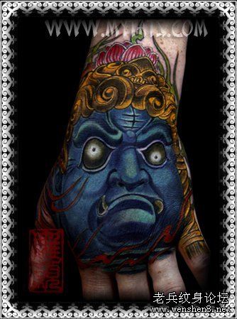 不动明王纹身图案:手背不动明王纹身图案纹身图片