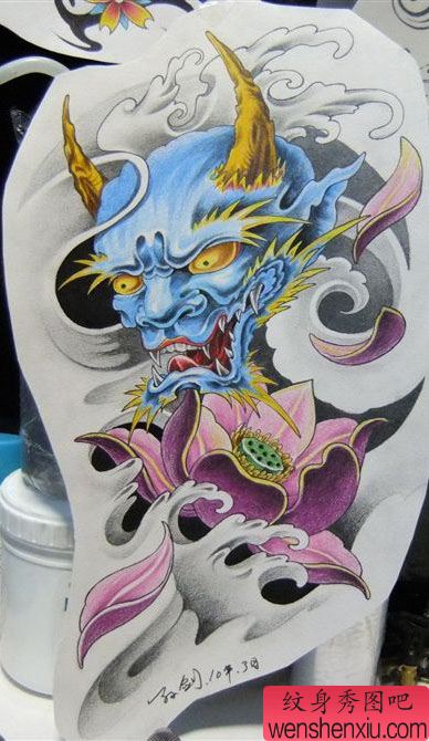 纹身之家奉献一组般若莲花纹身图案图片(多图)