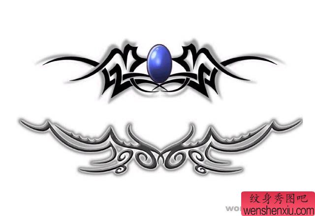 图腾纹身图案：腰部臂环图腾纹身图案图片