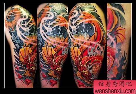 纹身520图库:欧美花臂纹身图案
